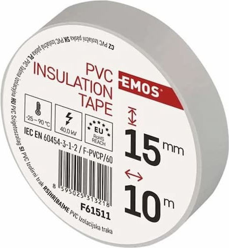 Emos Αυτοκόλλητη Ταινία Λευκή 10mx15mm