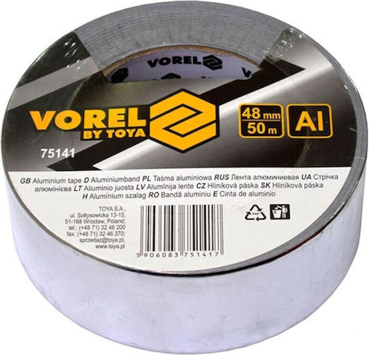 Vorel Selbstklebend Aluminium-Band Weiß 48mmx50m 1Stück