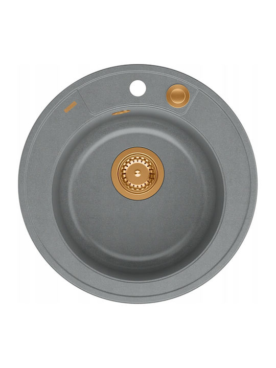 GraniteQ Drop-In Spüle aus Verbundgranulat B74xT52cm Silber