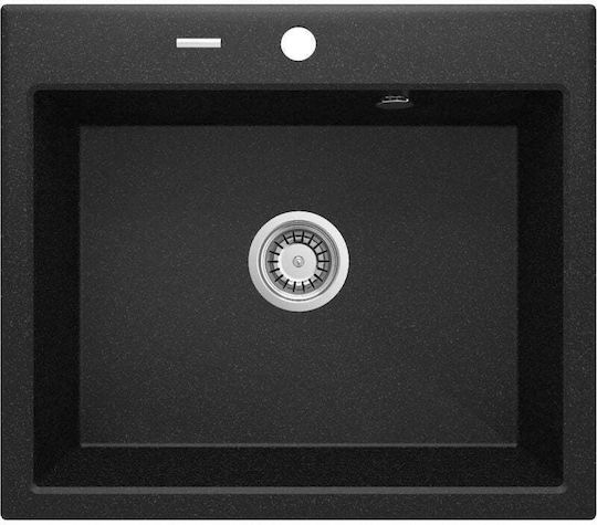 Deante Andante Drop-In Küchenspüle aus Flüssigem Granit M60xB52cm Grau