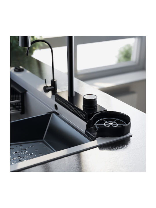 Sanitec Ultra Granite Ένθετος Νεροχύτης Inox Μ79xΠ50cm Μαύρος