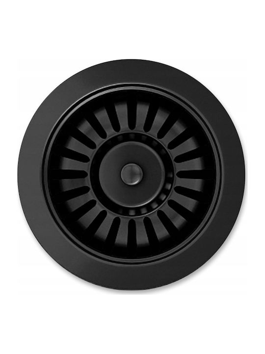GraniteQ Drop-In Spüle aus Verbundgranulat mit Wasserhahn B77xT44cm Schwarz
