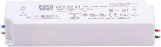 Mean Well LED Power Supply Waterproof IP67 Power 60W with Output Voltage 24V