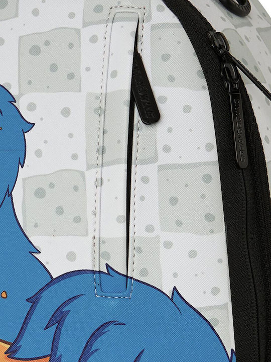 Sprayground Sesame Street Cookie Monster Shark Ученическа Раница Бяла