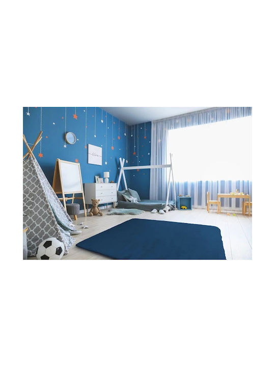 Strado Carpets Teppich Rechteckig Synthetisch,Polyester/Cotton/Leather Blue