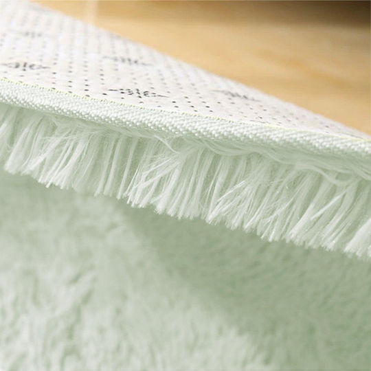 Strado Carpets Αντιολισθητικό Χαλί Στρογγυλό Shaggy White Lime Φ150cm