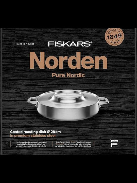 Fiskars Norden Tigaie Din Oțel Inoxidabil Cu Capac Cu Acoperire Antiaderentă 28cm