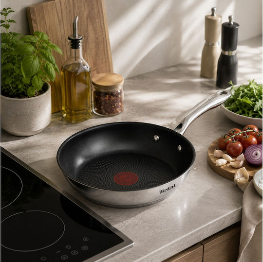 Tefal Hibiscus Τηγάνι από Ατσάλι με Αντικολλητική Επίστρωση 24cm