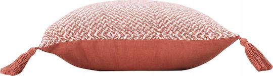 Douceur d'Intérieur Louisette Sofa Cushion 100% Cotton Orange 40x40cm