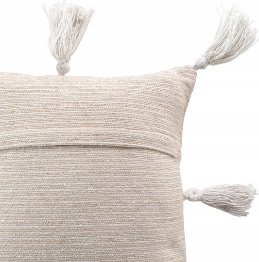 Douceur d'Intérieur Decorative Pillow Case Ines from 100% Cotton Beige 40x40cm.