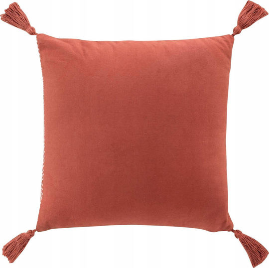 Douceur d'Intérieur Louisette Sofa Cushion 100% Cotton Orange 40x40cm