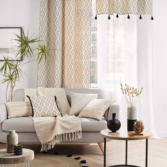 Douceur d'Intérieur Διακοσμητική Μαξιλαροθήκη Doreline από 100% Βαμβάκι Μπεζ 40x40εκ.