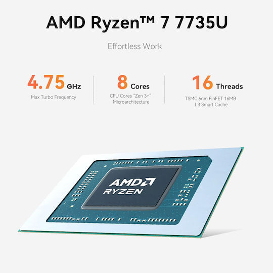Beelink EQR7 Mini PC (Ryzen 7 7735U/16GB DDR5/500GB SSD/W11 Pro)