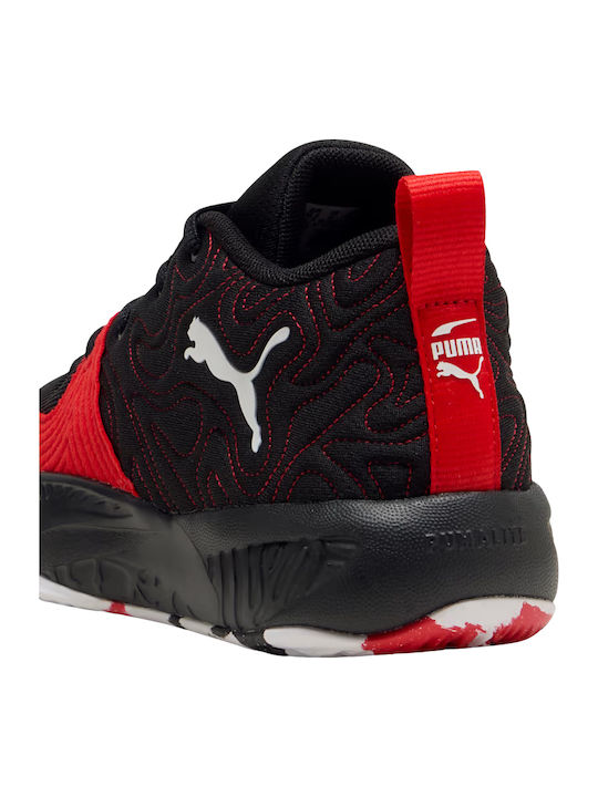 Court Pro Kinder Sportschuhe Basketball mit Schnürsenkeln Schwarz