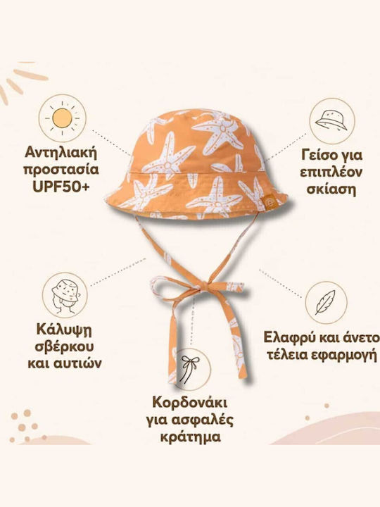 Swim Essentials Kids' Bucket Fabric Sunscreen Orange Hat