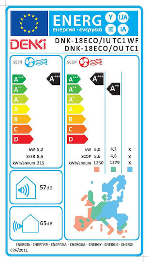 Denki Eco Климатици Inverter 18000 BTU A+++/A++ с WiFi
