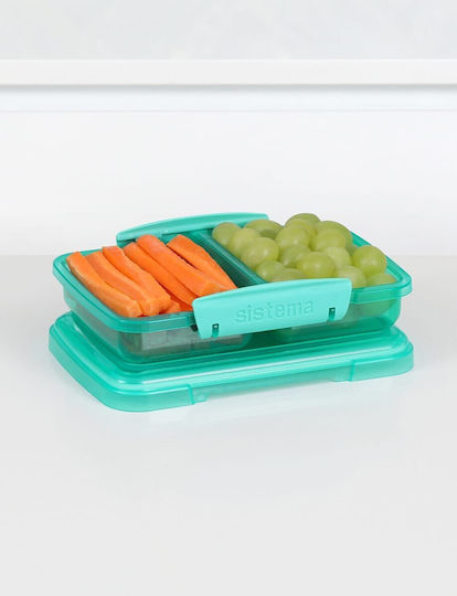 Sistema Sistema Kunststoff Mittagsbox Blau Mit Fächern 350ml