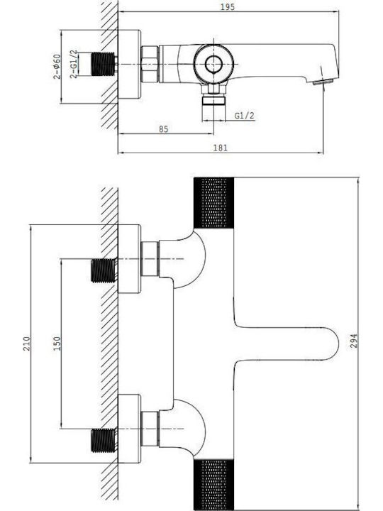 Cersanit Mixing Shower Shower Faucet Thermostatic Silver