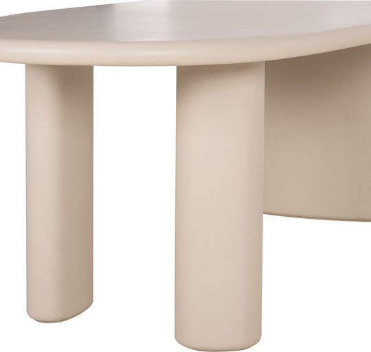 Volpe Ovaler Esszimmertisch aus Beton Beigefarben 240x100x75cm