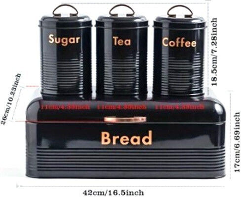 Coffee / Tea Jar with Metallic Black Lid