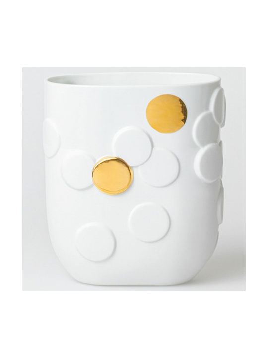 Raeder Decorative Vase Golden White 19x12x21.5cm