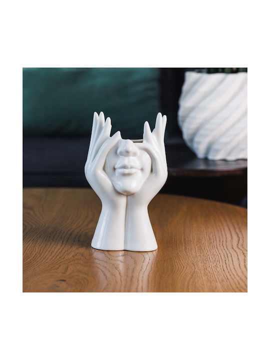 Koart Decorative Vase White 10x10x21cm