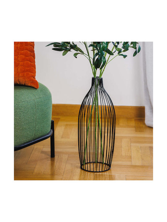 Koart Διακοσμητικό Βάζο Μεταλλικό Μαύρο Φ18xΥ40cm
