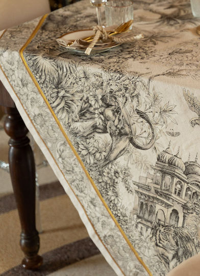 Tessitura Toscana Telerie Τραπεζομάντηλο Λινό Tantra Γκρι 170x170εκ.