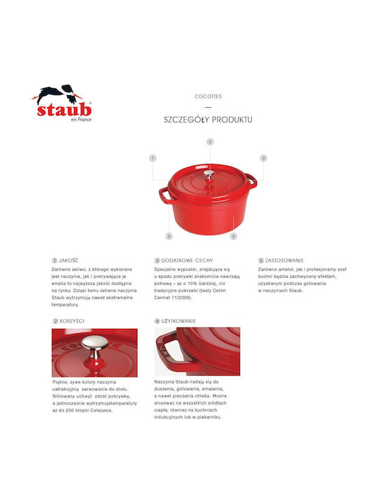 Staub La Cocotte Βαθιά Κατσαρόλα από Μαντέμι 6.7lt