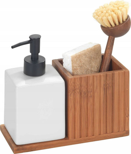 Wenko Bamboo Liquid Dispenser Organizer Mera