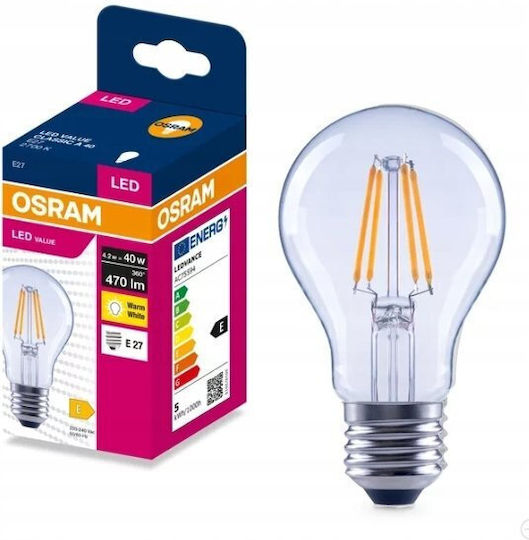 Eko Light Λάμπα LED 4.2W για Ντουί E27 Θερμό Λευκό 470lm