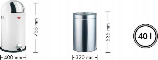 Trash Basket 40l Kickboy Black Wesco