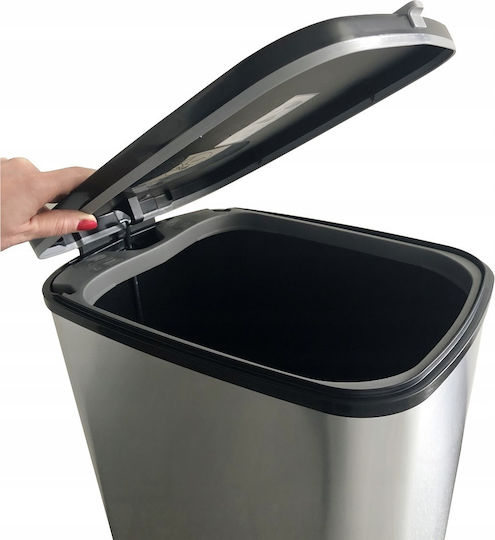 Curver Coș Chic De Gunoi Din Plastic Cu Pedală Argintiu 10lt