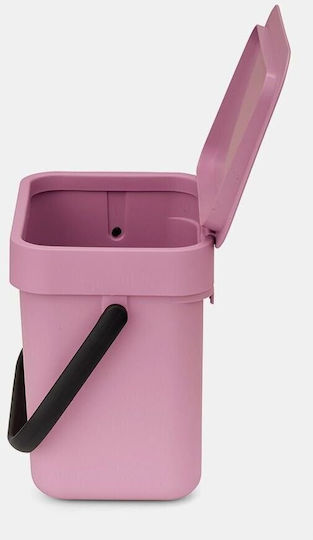Brabantia Κάδος Sort & Go Απορριμμάτων Πλαστικός με Αιωρούμενο Καπάκι Ροζ 3lt