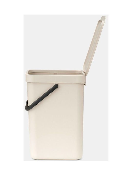 Brabantia Κάδος Sort & Go Απορριμμάτων Πλαστικός Μπεζ 12lt