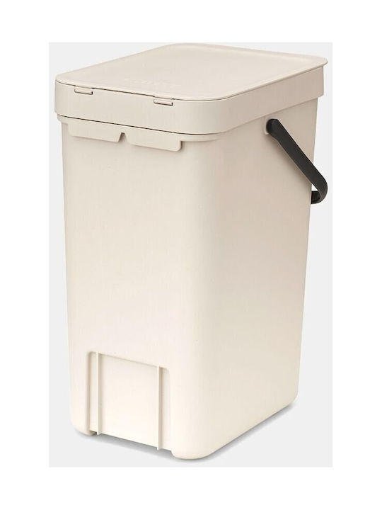 Brabantia Κάδος Sort & Go Απορριμμάτων Πλαστικός Μπεζ 12lt