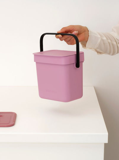 Brabantia Κάδος Sort & Go Απορριμμάτων Πλαστικός με Αιωρούμενο Καπάκι Ροζ 3lt