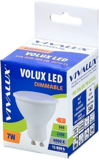 Vivalux LED Bulb 7W for Socket GU10 Natural White 560lm Dimmable