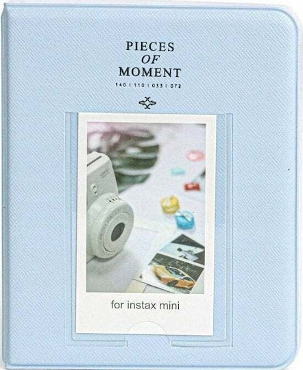 Loveinstant 64 Pcs Photo Album Fujifilm Instax Mini 12 11 40 9 8 7s Evo Liplay Link 2 Se Pastel Blue