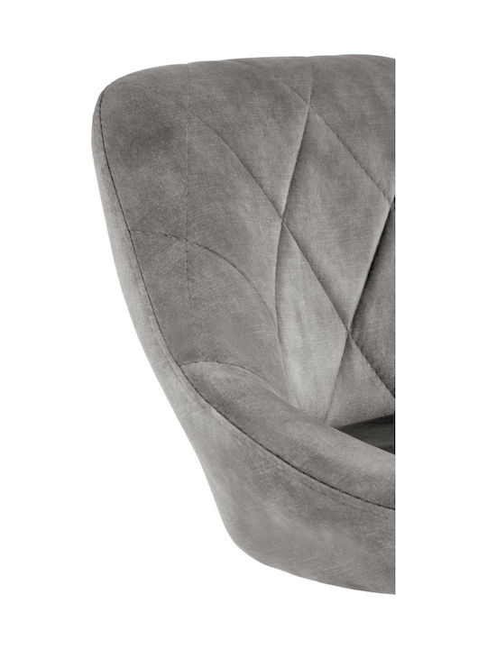 Stool Bar Upholstered with Velvet Gray