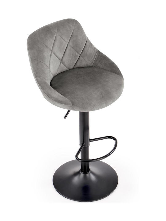 Stool Bar Upholstered with Velvet Gray