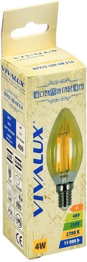 Vivalux LED Bulb 4W for Socket E14 and Shape C35 Warm White 380lm