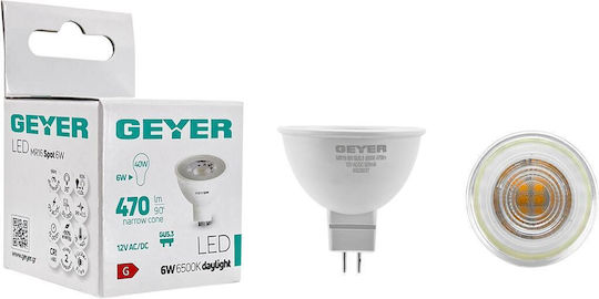 Geyer LED-Lampe 6W für Fassung GU5.3 und Form MR16 Kühles Weiß 470lm