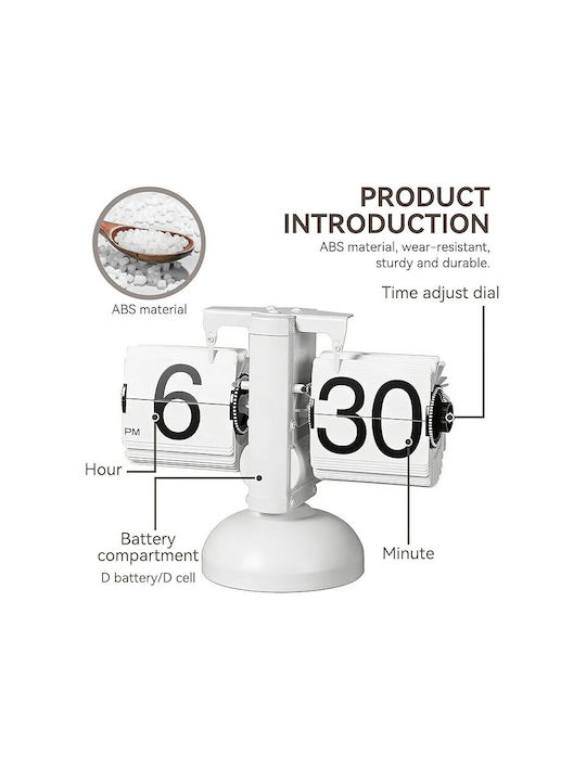Tabletop Clock with Alarm White RL16264