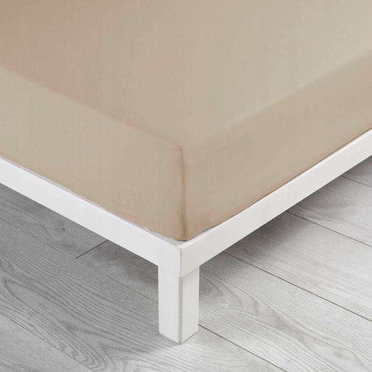 Douceur d'Intérieur Cearșaf Super dublu cu Elastic 160x200cm. Bej