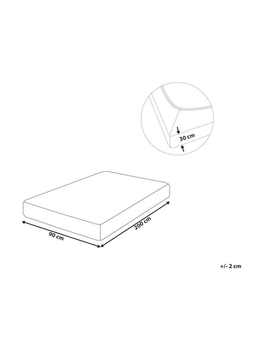 Beliani Cearșaf Single Bumbac Mustar 90x200cm