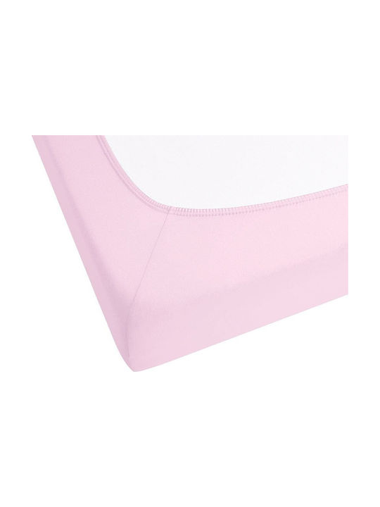 Beliani Σεντόνι Μονό Βαμβακερό Pink 200x200cm