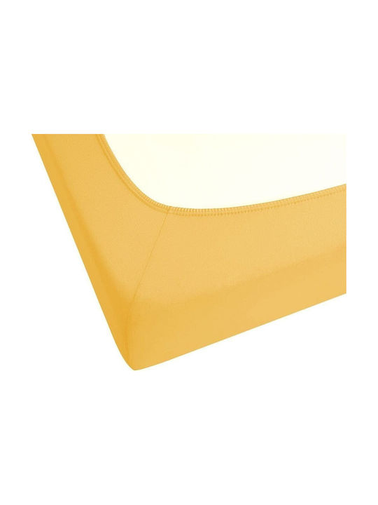 Beliani Bettlaken Einzeln Baumwolle Mustar 180x200cm