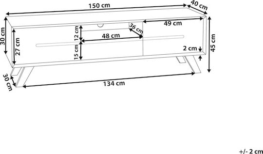 TV-Möbel Hölzernes Grün L150xB40xH45cm
