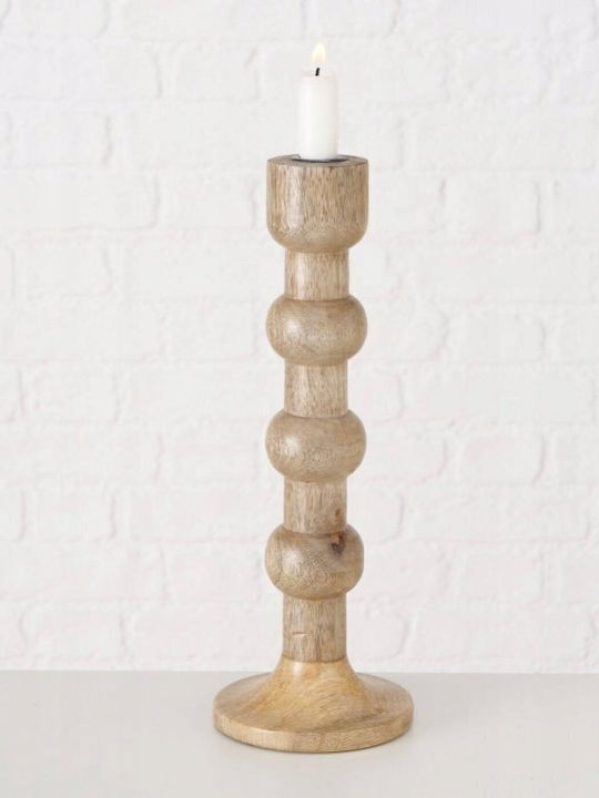 Boltze Set of Candle Holders Wooden in Beige Color 2pcs